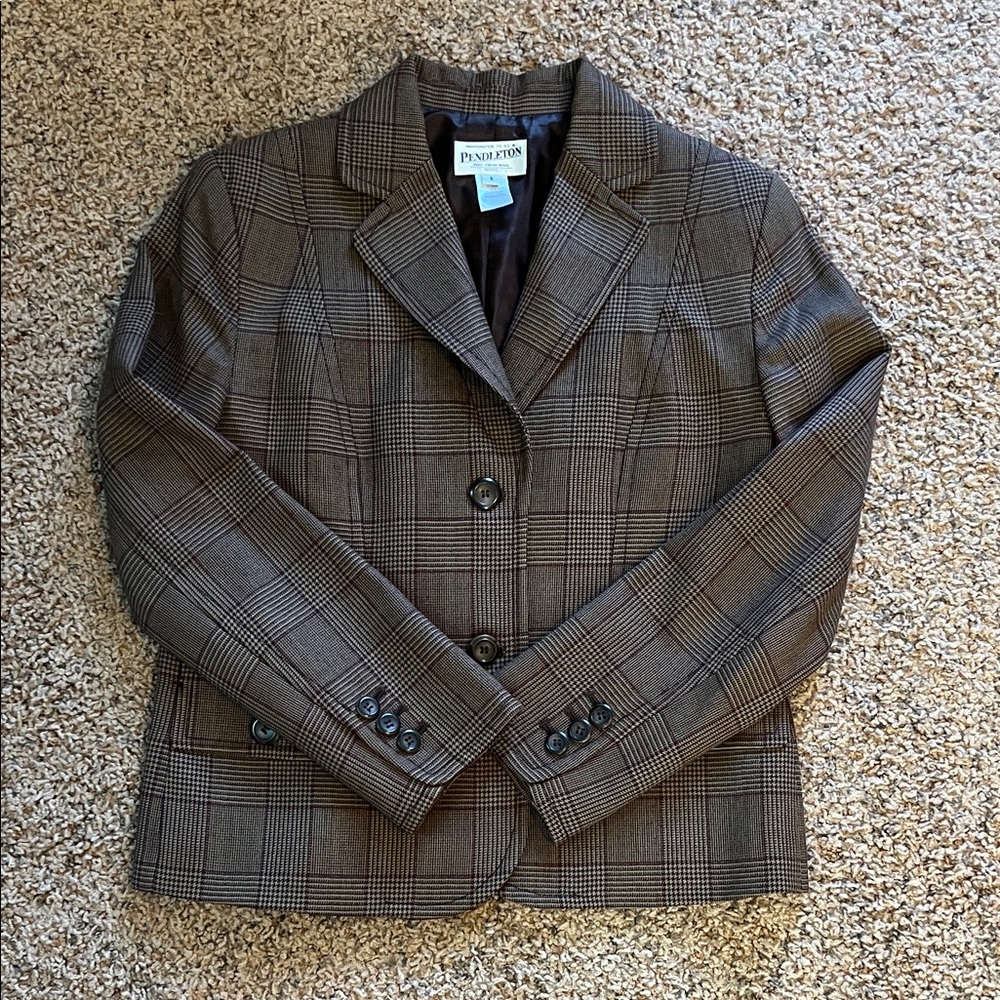 Vintage 100% Wool Brown Pendleton Women's Blazer